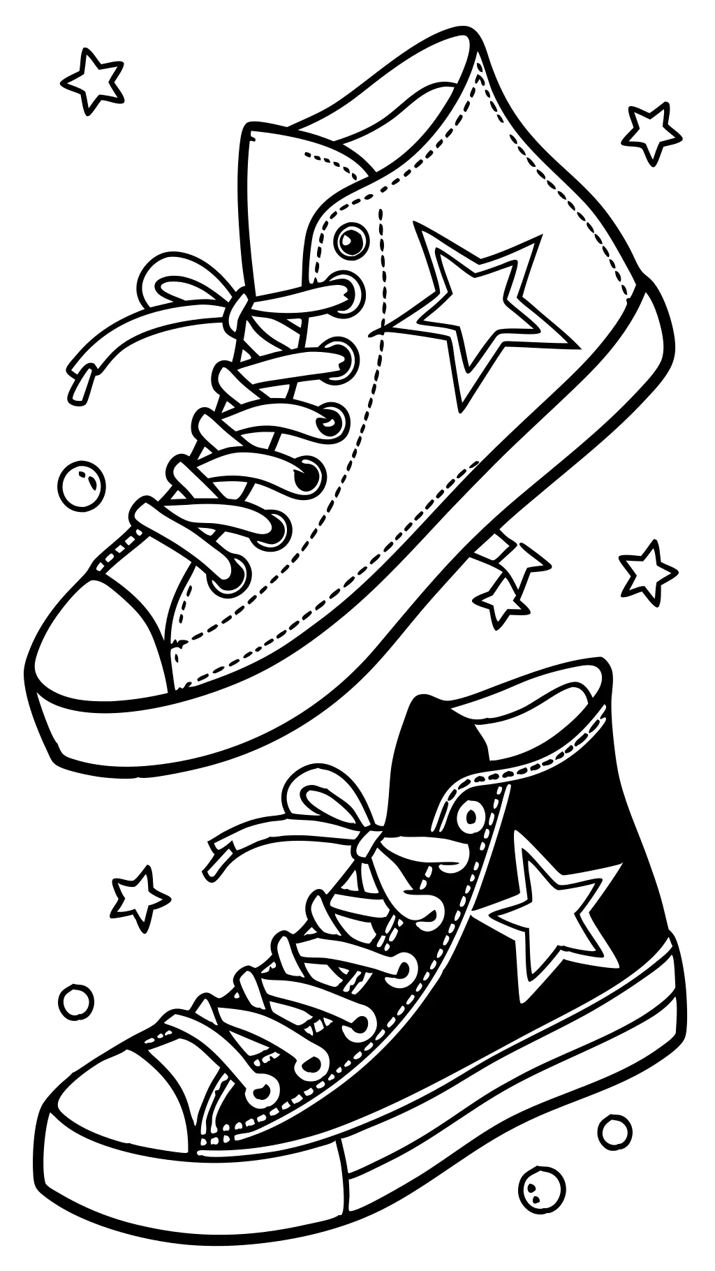 Páginas para colorear de zapatos Converse